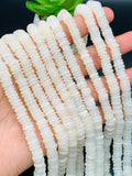 White Mother of Pearl Roundel Beads • 7.5-8 mm Size • 40 cm length • AAA Quality • Natural White Mother of Pearl