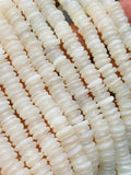 White Mother of Pearl Roundel Beads • 7.5-8 mm Size • 40 cm length • AAA Quality • Natural White Mother of Pearl