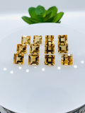 Citrine Square Faceted Cut • 8x8 mm size • Pack of 2 Pc • AAA Quality • 100% Natural Citrine Faceted Square Loose Pieces