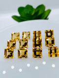 Citrine Square Faceted Cut • 8x8 mm size • Pack of 2 Pc • AAA Quality • 100% Natural Citrine Faceted Square Loose Pieces