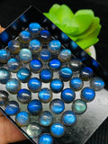 5MM Labradorite Round Cabs. Natural Blue Fire Cabs , Gemstone cabs pack of 10 pc , Gemstone cabs