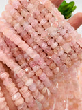 Morganite faceted Roundel Beads • 8 mm Size • Length 40 cm • AAA Quality • 100% Natural Morganite faceted Roundel • Morganite Beads