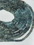 5MM Moss Aquamarine Faceted Roundel, length 15" Strand, Super Fine Quality, shaded Moss Aquamarine .