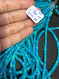 Ethiopian Blue Opal 4MM faceted Roundel Beads, 16 Inch Strand, AAA Quality,- Ethiopian opal Roundel, Dyed Ethiopian Opal .