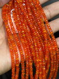 Ethiopian Opal orange coating 4MM faceted Roundel Beads, 16 Inch Strand, AAA Quality,- Ethiopian opal Roundel, Dyed Ethiopian Opal .