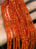 Ethiopian Opal orange coating 4MM faceted Roundel Beads, 16 Inch Strand, AAA Quality,- Ethiopian opal Roundel, Dyed Ethiopian Opal .