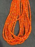 Ethiopian Opal orange coating 4MM faceted Roundel Beads, 16 Inch Strand, AAA Quality,- Ethiopian opal Roundel, Dyed Ethiopian Opal .