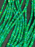 Ethiopian Opal green coating 4MM faceted Roundel Beads, 16 Inch Strand, AAA Quality,- Ethiopian opal Roundel, Dyed Ethiopian Opal .