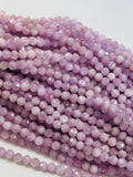 5MM Kunzite Round Faceted Beads, AAA Quality, Length 40cm -Natural Kunzite Beads-Purple Color , AAA quality origin brazil