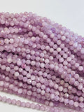 5MM Kunzite Round Faceted Beads, AAA Quality, Length 40cm -Natural Kunzite Beads-Purple Color , AAA quality origin brazil