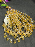 Citrine faceted  Drop Shape 5X8, Length 8 Inch . Natural citrine Drop shape, citrine briolette