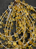 Citrine faceted Drop Shape 5X8, Length 8 Inch . Natural citrine Drop shape, citrine briolette