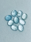 Aquamarine Cabochon 7X9mm Pack of 4 Pcs - AAA Quality cabs- Natural Aquamarine Cabs