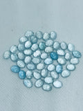 4X6MM Aquamarine Cabochon Pack of 6 Pcs - AAA Quality cabs- Natural Aquamarine Cabs