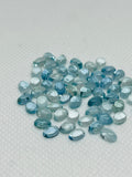 Aquamarine Cabochon 4X6mm Pack of 8 Pcs - AAA Quality cabs- Natural Aquamarine Cabs