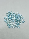 Aquamarine Cabochon 4X6mm Pack of 8 Pcs - AAA Quality cabs- Natural Aquamarine Cabs