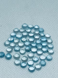 Aquamarine Cabochon 5 mm Pack of 5 Pcs - AAA Quality cabs- Natural Aquamarine Cabs