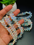 Ethiopian Opal Faceted Drops Beads • Code # E2 • 6x4 to 10x6 mm Size • Length 16 Inch • 100% Natural Ethiopian Opal Briolettes