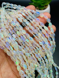 Ethiopian Opal Faceted Pear Beads • Code # E6 •  Size 6x4 to 8x5  mm • Length 16 Inch •  100% Natural Ethiopian Opal Briolettes