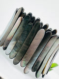 Black Black Mother Of Pearl • 38-44 X 3 mm Size • Code #T4 • AAA Quality • Length 7.5 Inch • Natural Black MOP Bracelet