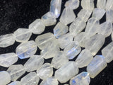 Rainbow Moonstone Faceted Nugget Beads, 10x15MM approx, Rainbow Moonstone Faceted Tumble 10 "