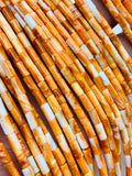 Spiny Oyster Shell Tube Beads • 3x6 mm Size • 40 cm length • AAA Quality • Natural Spiny Oyster Orange/Red Color • Origin Mexico