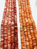 Spiny Oyster Shell Roundel Beads • 12 mm Size • 40 cm length • AAA Quality • Natural Spiny Oyster Dark Orange/Red Color • Origin Mexico