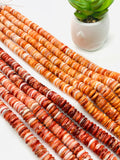 Spiny Oyster Shell Roundel Beads • 12 mm Size • 40 cm length • AAA Quality • Natural Spiny Oyster Dark Orange/Red Color • Origin Mexico