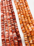 Spiny Oyster Shell Roundel Beads • 12 mm Size • 40 cm length • AAA Quality • Natural Spiny Oyster Dark Orange/Red Color • Origin Mexico