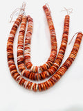 Spiny Oyster Shell Roundel Beads • 14 mm Size • 40 cm length • AAA Quality • Natural Spiny Oyster Dark Orange Color • Origin Mexico