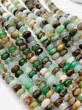 Chrysoprase Faceted Roundel Beads • 8 mm Size • AAA Quality • 100% Natural Chrysoprase Faceted Rondelle Beads • Origin Australia