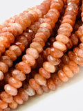 Sunstone faceted Rondelle Beads • 7mm Size • AAA Quality • 100% Natural Sunstone Faceted Roundel