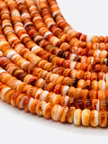Spiny Oyster Shell Roundel Beads • 8 mm Size • 40 cm length • AAA Quality • Natural Spiny Oyster Orange Color • Origin Mexico