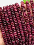 Spiny Oyster Roundel Beads •8 mm Size • 40 cm length • AAA Quality • Natural Spiny Oyster Purple Color • Origin Mexico • Rare Available