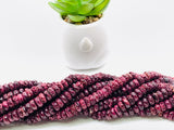 Spiny Oyster Roundel Beads •8 mm Size • 40 cm length • AAA Quality • Natural Spiny Oyster Purple Color • Origin Mexico • Rare Available