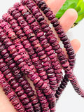 Spiny Oyster Roundel Beads •8 mm Size • 40 cm length • AAA Quality • Natural Spiny Oyster Purple Color • Origin Mexico • Rare Available