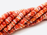 Spiny Oyster Roundel Beads • 6 mm Size • 40 cm length • AAA Quality • Natural Spiny Oyster Red Color • Origin Mexico