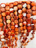 Spiny Oyster Coins Beads • 10 mm Size • 40 cm length • AAA Quality • Natural Spiny Oyster Dark Orange Color • Origin Mexico