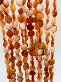 Spiny Oyster Coin Beads • 8 mm Size • 40 cm length • AAA Quality • Natural Spiny Oyster Orange Color • Origin Mexico