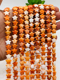 Spiny Oyster Star Beads • 10 mm Size • 40 cm length • AAA Quality • Natural Spiny Oyster Orange Color • Origin Mexico
