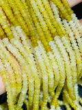 Yellow Opal 5MM Smooth Roundel shape, Natural opal beads, Length 16" Good Quality shaded Yellow Opal beads