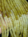 Yellow Opal 4MM Smooth Roundel shape, Natural opal beads, Length 16" Good Quality shaded Yellow Opal beads