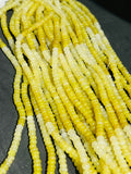 Yellow Opal 5MM Smooth Roundel shape, Natural opal beads, Length 16" Good Quality shaded Yellow Opal beads