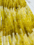 Yellow Opal 5MM Smooth Roundel shape, Natural opal beads, Length 16" Good Quality shaded Yellow Opal beads