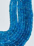 3 MM Neon Apatite Roundel Beads - 14 inch Length  - 100% Natural Beads- Neon Apatite Rondelle Beads