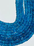 3 MM Neon Apatite Roundel Beads - 14 inch Length  - 100% Natural Beads- Neon Apatite Rondelle Beads