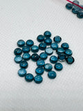 5MM London Blue Topaz Smooth Round Cabs,natural gemstone cabochon , Pack of 2 pc