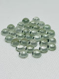 6MM Prasiolite Round Cabs - Pack of 6 Pcs - AAA Quality - Natural  color -  Natural Prasiolite Stone- Green Amethyst loose stone