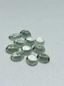 9X11MM Prasiolite OvalCabs - Pack of 4 pcs - AAA Quality - Natural  color -  Natural Prasiolite Stone- Green Amethyst loose stone