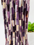 Wampum Quahog Shell Tube Beads • 4x14 mm Size • 40 cm length • AAA Quality • Natural Wampum Shell • Purple Color • Origin East Coast USA